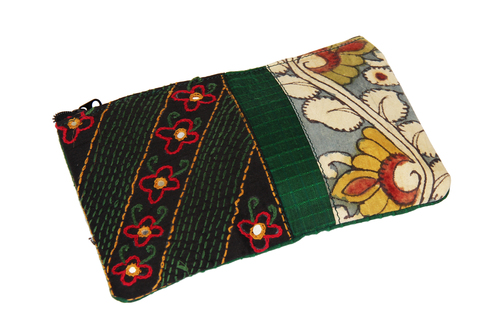  Tribal Raw Silk Zipper Makeup Cosmetic Organizer Pouch Wedding Anniversary Gifts Ideas for Women