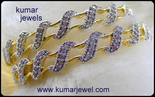 Diamond Spiral Bangles