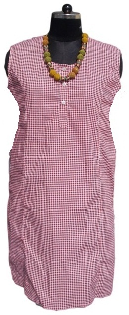 Red sleeveless ethnic women kurta