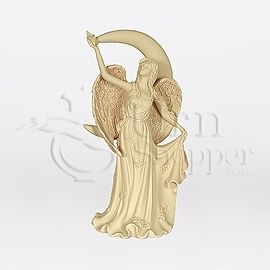 Starlight Moon Angelic Comfort Figurine - Handcrafted Resin Design , Ethereal Aesthetic with Serene Angelic Imagery