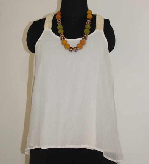 Georgette party wear top with lace straps