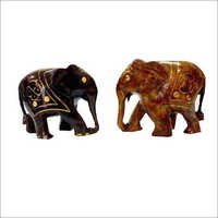 Craft Stores Supplies - Wooden Decorative Elephant Set Of 2, Polished Black Finish | Handcrafted Art, Termite Resistant, Easy To Clean, Elegant Home Decor