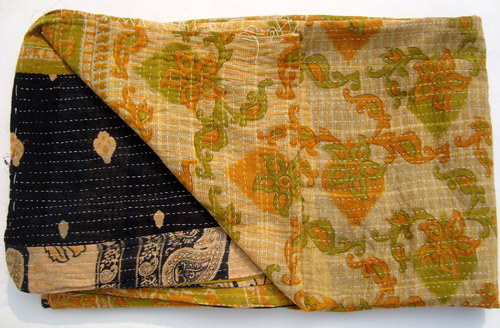 Yellow kantha Quilts