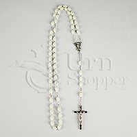 Pearl White Glow-In-The-Dark Plastic Bead Rosary