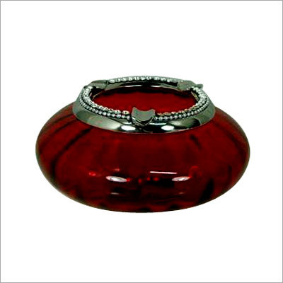 Glassware Gifts - Glass & Metal, 10cm Diameter x 7cm Height, Red | Elegant Design, Durable, Easy Cleaning