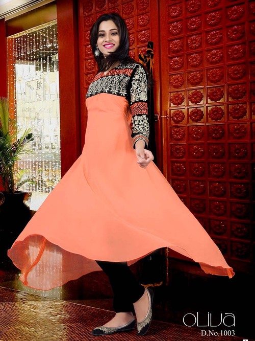 Designer Georgette Anarkali Style Suit