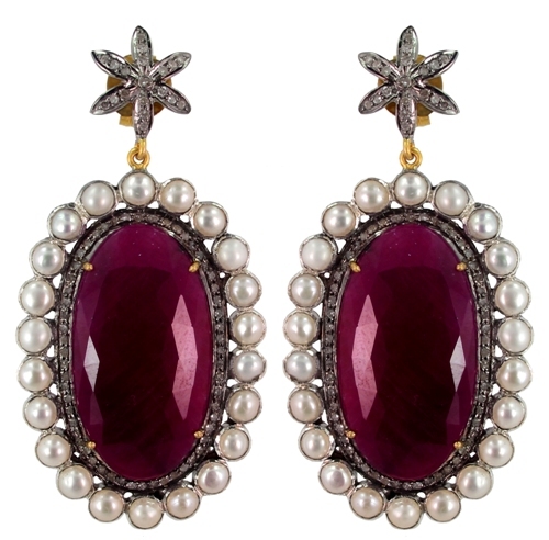 Diamond Gemstone Earrings