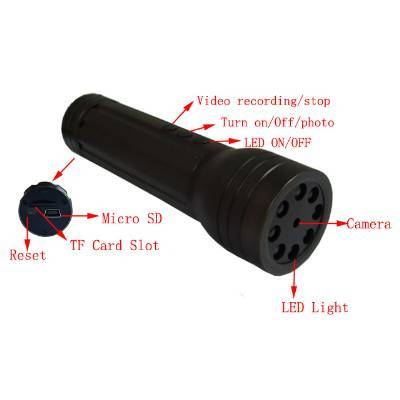 SPY TORCH CAMERA IN DELHI INDIA - 109.5x25.5mm Black, 2.0MP CMOS, 1280x960 Video, 800mAh Battery | Hidden Camera, Torch, Video Recording, Compact Design