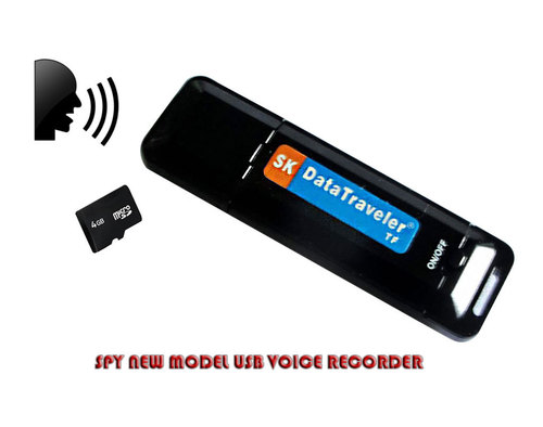 Spy New Model USB Voice Recorder - 70x21x9.4mm White-Blue, Hidden Video Camera, Remote Control, USB 2.0
