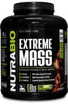 Extreme Mass - Plastic Jar 6 lbs, 15 Servings | Weight Gain, Muscle Growth, High Protein, Low Carbs, Anabolic Support, Chocolate Flavor