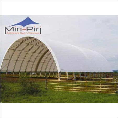 White Tensile Fabric Hanger Structures