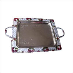 Tray - Stainless Steel, 12x12 Inches, Silver | Durable, Elegant Design, Lightweight, Handles Included