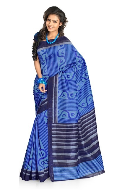 BHAGALPURI SILK SAREE WITH BLOUSE