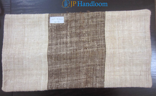 Tussar Silk Stripe Cushion Cover - 100% Silk, 12x12 inches, White and Gray, Hand Woven, Plain Dyed | Shrink Resistant, Easy to Wash, Vivid Colors