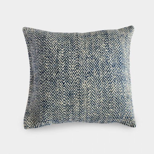 Haringbone Designer Cushion Cover - 100% Silk, Square Shape, Black Color | Hand Woven, Printed Stripe Pattern