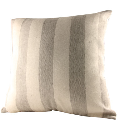 Mulberry Silk Cushion Cover - 100% Silk, Square Shape | Cream Color, Hand Woven, Plain Dyed, Striped Design