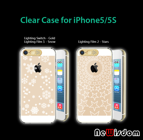 Clear Flashing LED Case for iphone 5s/iphone 5