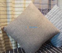 Designer Hand Woven Cushion Cover - 100% Tussar Silk, 16x16 Inches, Brown Color | Square Shape, Plain Dyed Pattern, Handloom Weaving