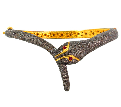 Ruby Diamond Gold Bangle