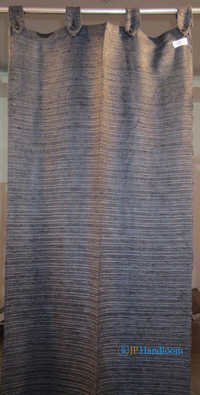 Stripe Black Dyed Tussar Silk Curtain