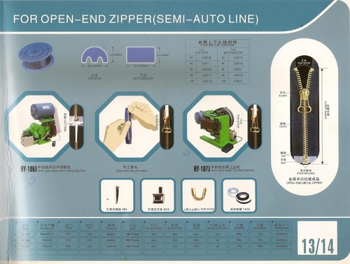 Semi Auto Line OPEN- END ZIPPER