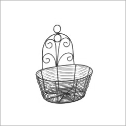 Steel Basket - 12x8x6 Inches, Black | Intricate Design, Durable Steel, High-Grade Varnish Finish, Wall Mountable, Elegant Look