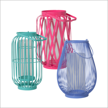 Decorative Lanterns - Metal, Varying Dimensions, Pink | Elegant Design, Eye-Catching Pattern, Long-Lasting Shine, Home Decor, Easy to Use