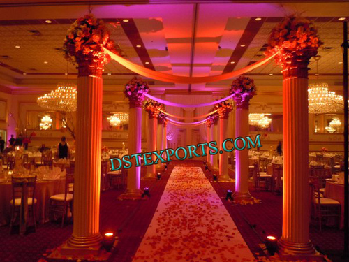 DECORATED FIBER ROMAN PILLARS 