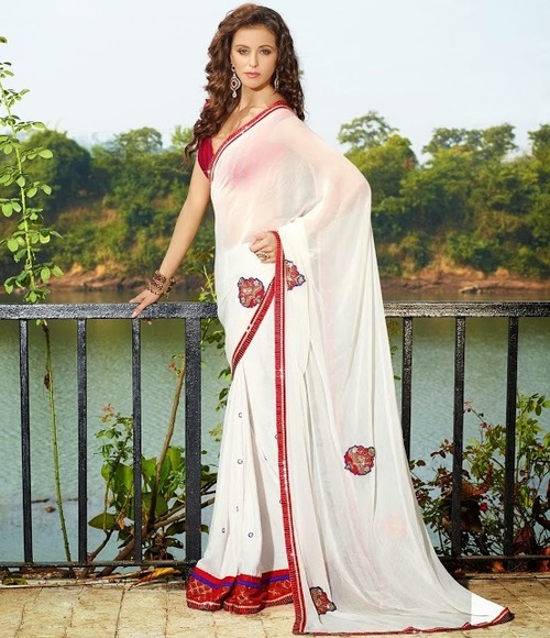 Graceful White Saree
