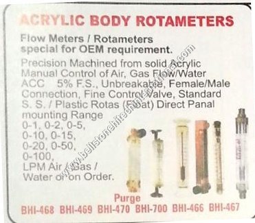 Acrylic body rotameters 
