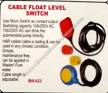 Cable Float Level Switch - HAR Rubber Cable Adjustable Length | Micro Switch IP68 Pump Control Maintenance Free