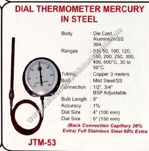 Dial thermometer mercury