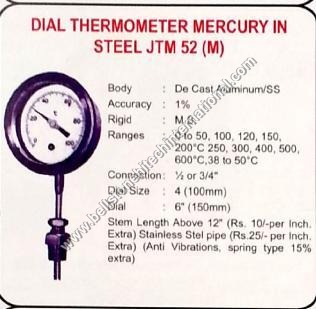Dial thermometer mercury