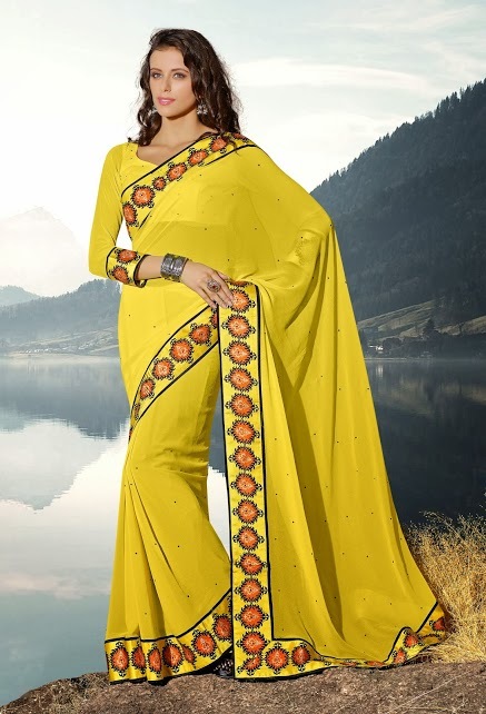 Yellow Saree With Border