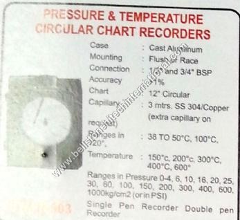 Pressure & temperature circular chart 