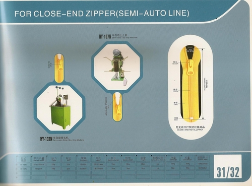 CLOSE END ZIPPER Machine