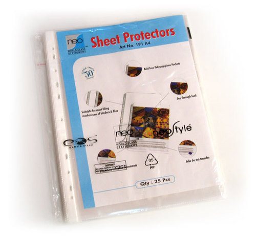 Sheet Protectors, 50 mic super thick, 25 pcs/pack A4