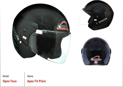 Apex Fit Plain open Face Helmet