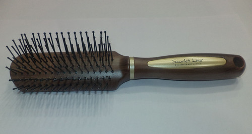 Shb Marble Flat Small (D) - Plastic & Metal, 2 Inch Brush Head, Brown | Nylon Bristles, Soft, Durable Handle, Easy Grip