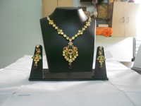 Bridal Jewelry Set - Gold-plated Alloy, 16 Inches Necklace, Drop Earrings | Elegant Design, Fine Craftsmanship, Attractive Patterns, Assured Quality