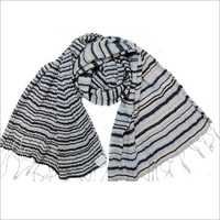 Silk Stripe Design Scarf - Silk, Medium Length | Black And White, Suitable For Daily Wear In All Seasons