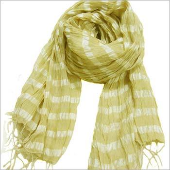 Softest Silk Crinkle Scarf - Medium Length, Yellow Silk | Ideal for Daily Wear in Rainy, Spring, Summer, and Winter Seasons