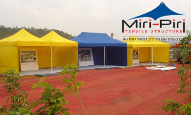 Yellow And Blue Display Tents