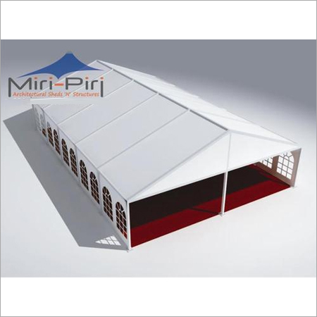 White And Maroon Tensile Fabric Tents