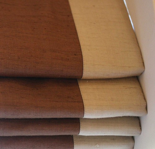 Brown And Cream Roman Blinds