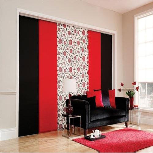 Red And White Panel Blind