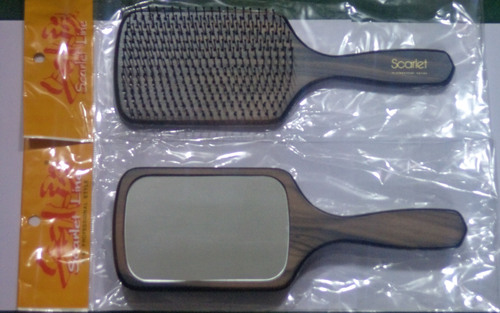 Spb Eboni Cushion Paddle Brush With Mirror