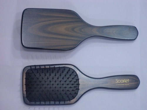 Spb Ebony Cushion Paddle Brush - Wood Nylon, 8x4 Inches, Air Cushion | Ergonomic Handle, Lightweight, Gentle Detangling