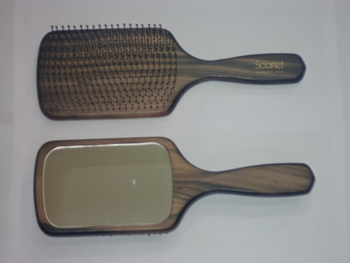 Spb Ebony Paddle Brush With Mirror