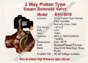 2 Way piston type steam solenoid valve